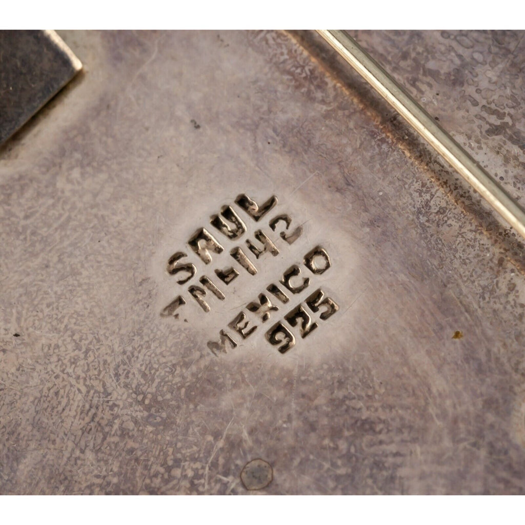 Taxco Silversmith Saul TH-142 Malachite Pendant/Brooch Set in Sterling 36.4gr