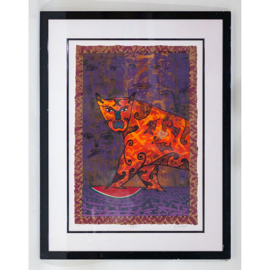 "Ollin" by Calixto Robles Framed Silkscreen on Paper Signed LE 10/25