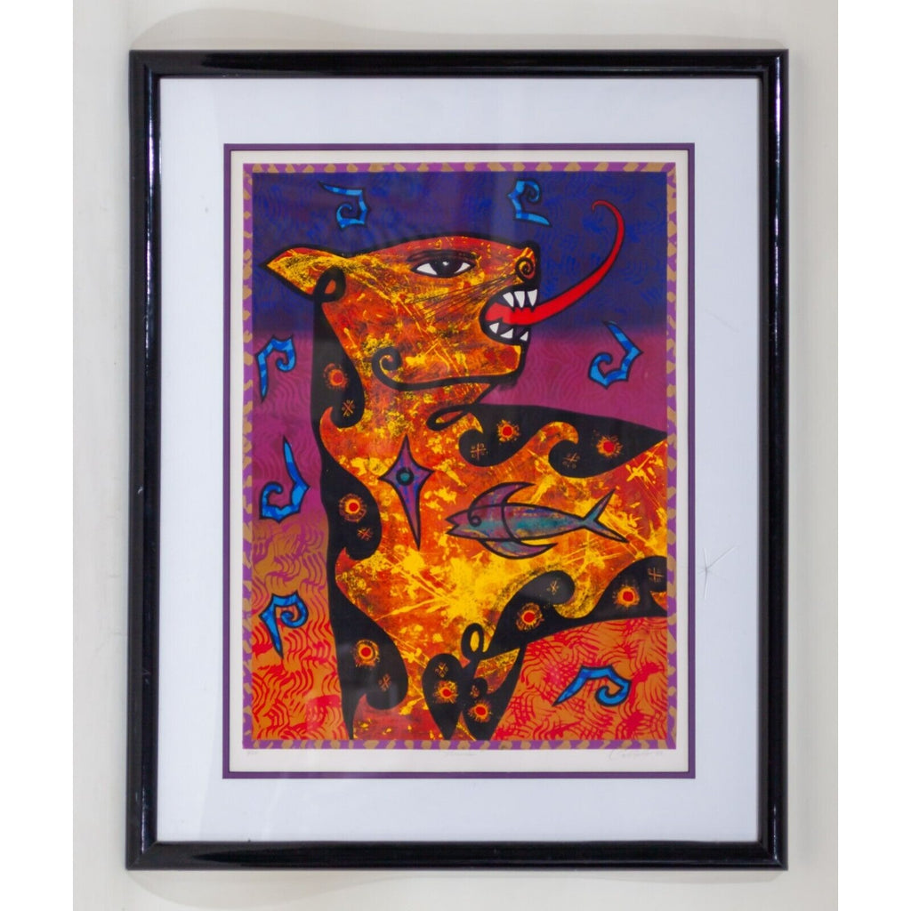 "Iluvia" by Calixto Robles Framed Silkscreen on Paper Signed LE 3/20