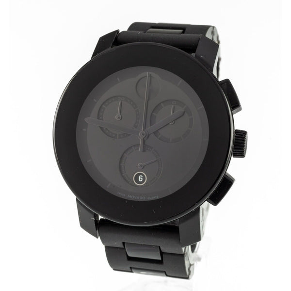 Movado bold men's black stainless steel watch best sale