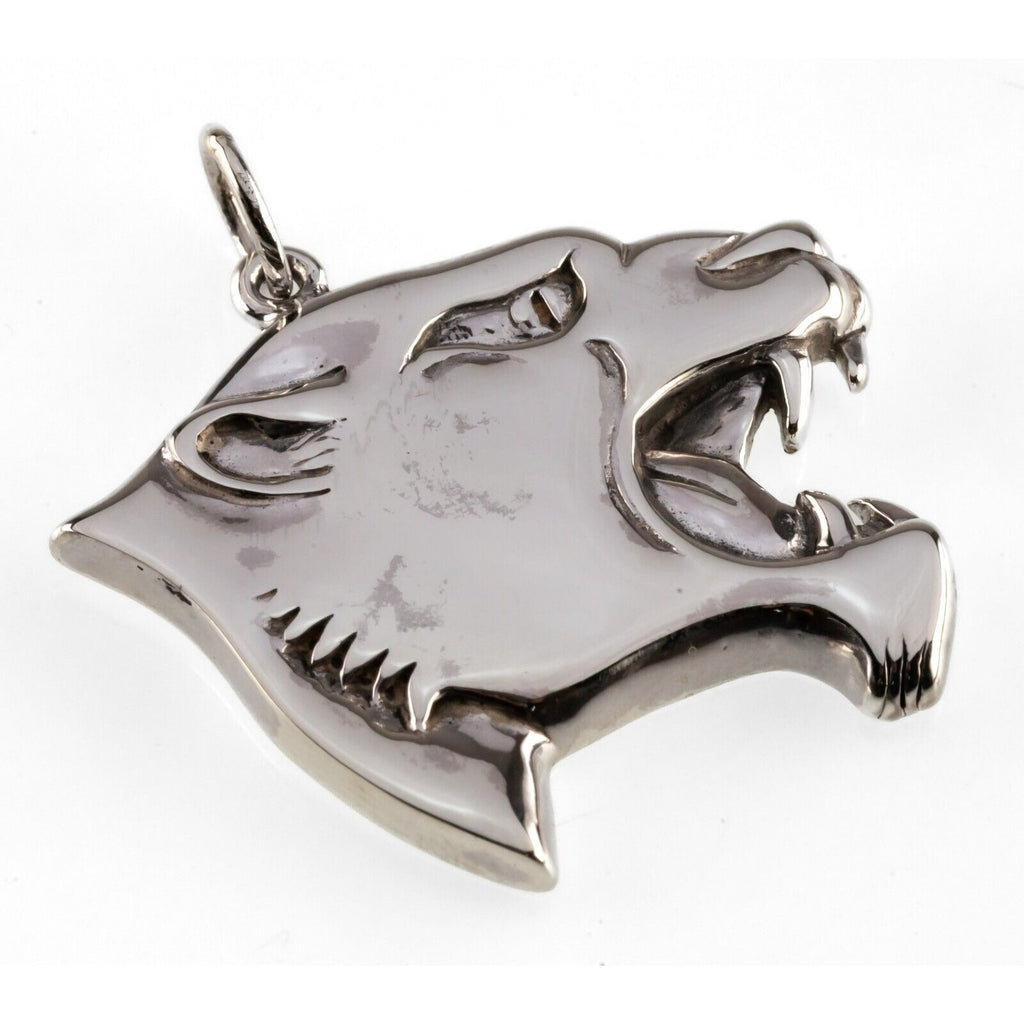 Sterling Silver Panther Bust Pendant w/ Bail Gorgeous!