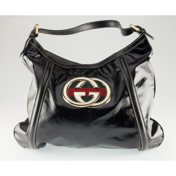 Gucci Dialux Medium Britt Shoulder Bag Black Coated Canvas – DMND