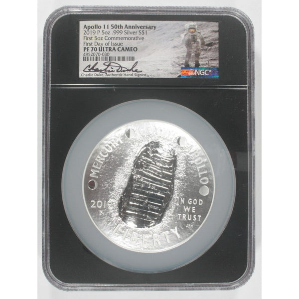希少！アメリカ銀貨2019-P PCGS PR69DCAM Apollo 11 2019 P $1 Apollo 11 50th Anniversary Commemorative .999