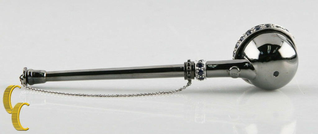 .925 Sterling Silver & 14K White Gold With Sapphire 3-piece & Poker Pipe