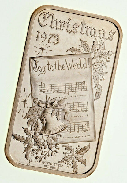 1973 Christmas Joy to the World Madison Mint 1 oz. Silver Art Bar