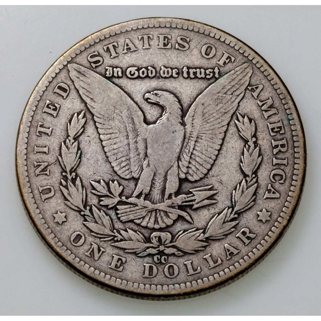1890-CC $1 Silver Morgan Dollar in Very Good VG Condition, Light Gray Color