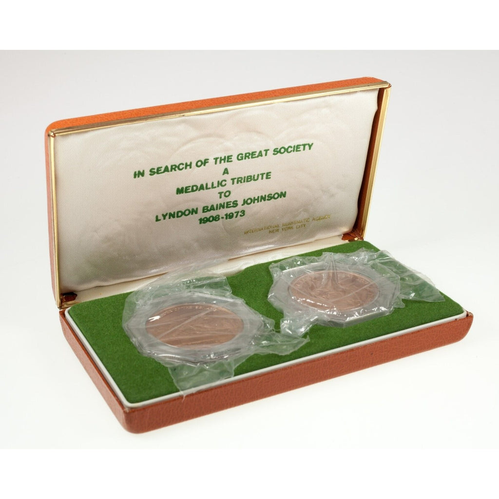 Lot of 5 Presidential Medals of George Washington, JFK, LBJ  w/ Cases