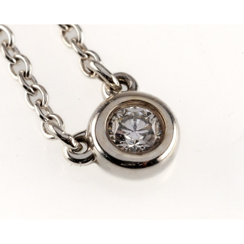 Tiffany & Co. Elsa Peretti Sterling Silver Diamond by the Yard Solitaire Pendant