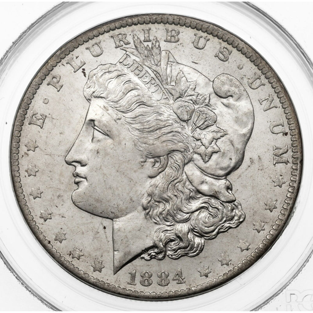 1884-O $1 Silver Morgan Dollar Graded by PCGS as MS-63