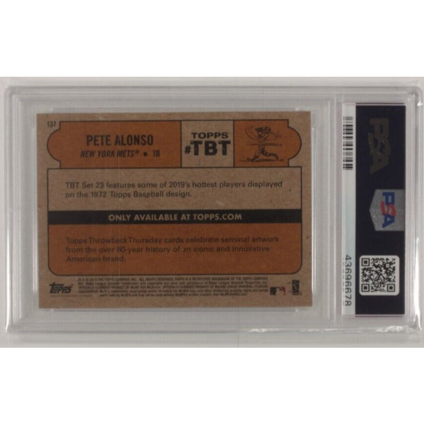 2019 Topps Pete Alonso Throwback Thursday Edition PSA 10 Gem Mint #137
