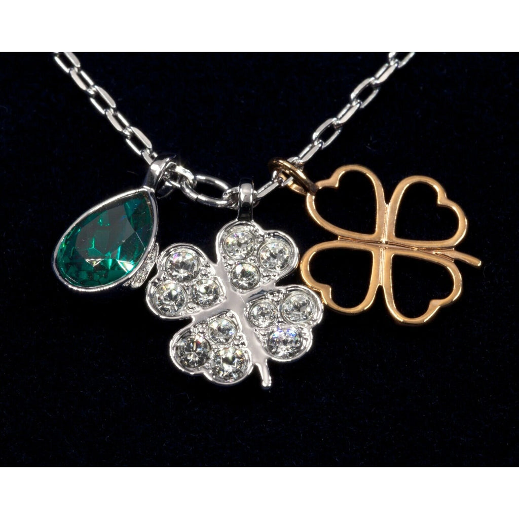 Swarovski Duo Clover Crystal Four Leaf Pendant w/ Box and Papers 5139471