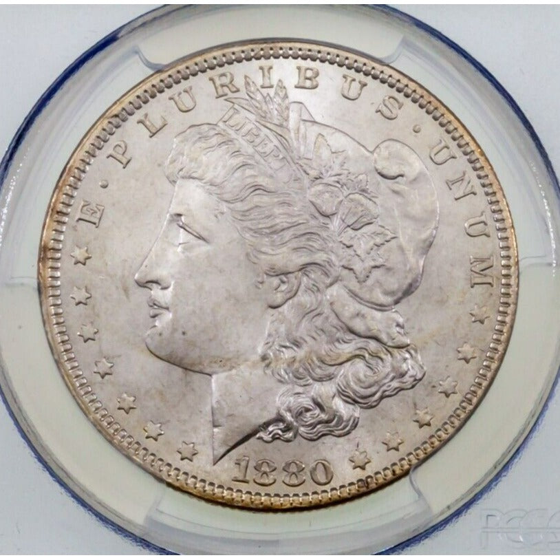 1880 $1 Silver Morgan Dollar Graded by PCGS as MS63+