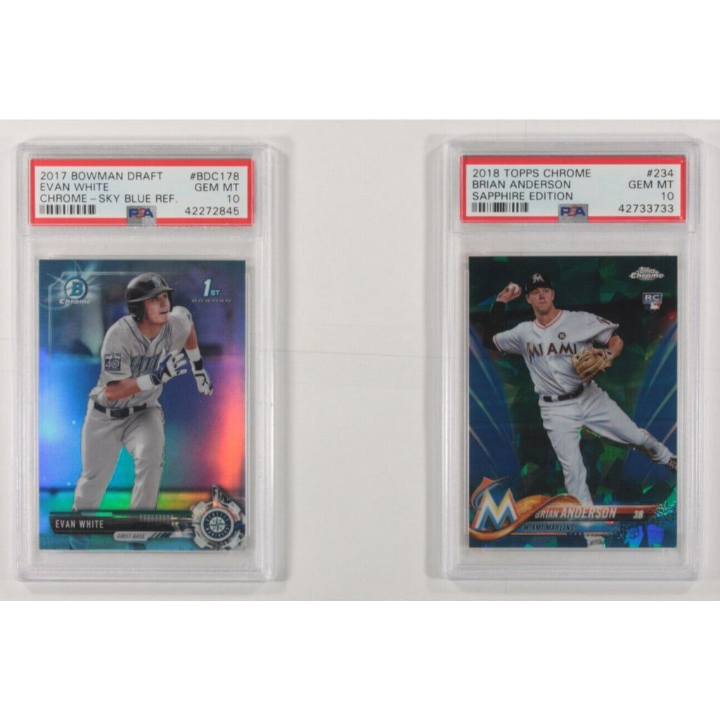 Lot Of 2 PSA 10 Topps/Bowman Chrome Brian Anderson #234, and Evan White #BDC-178