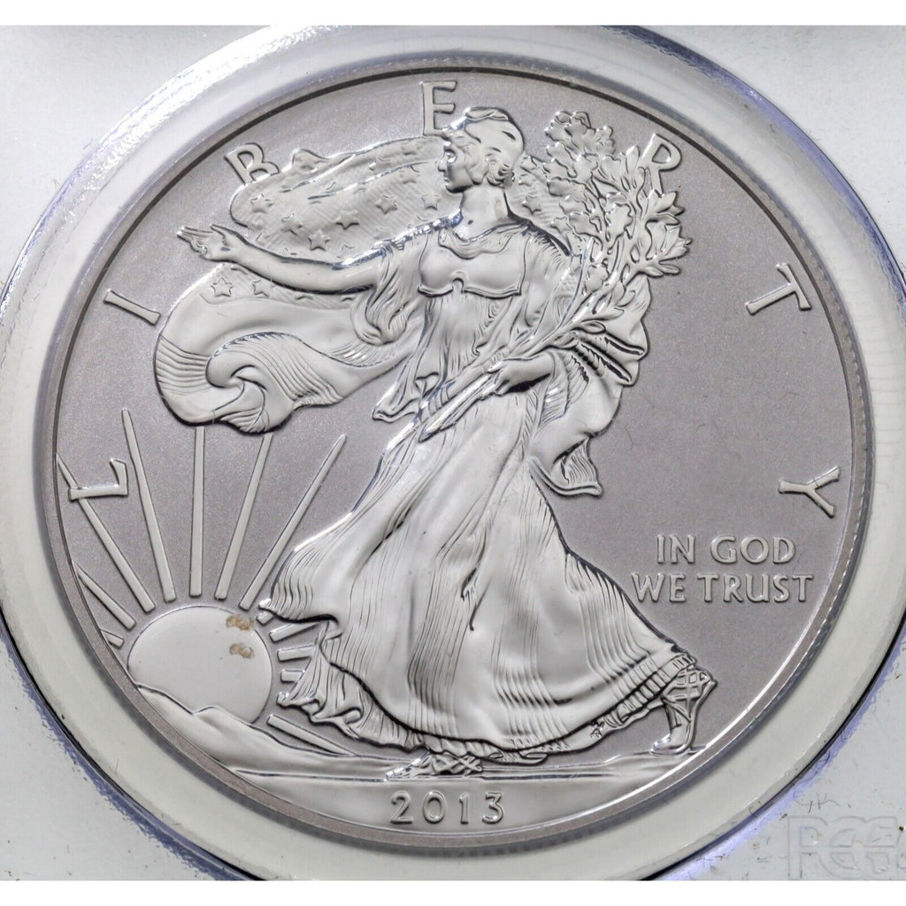 2013-W $1 Silver American Eagle Reverse Proof Graded by PCGS as PR70