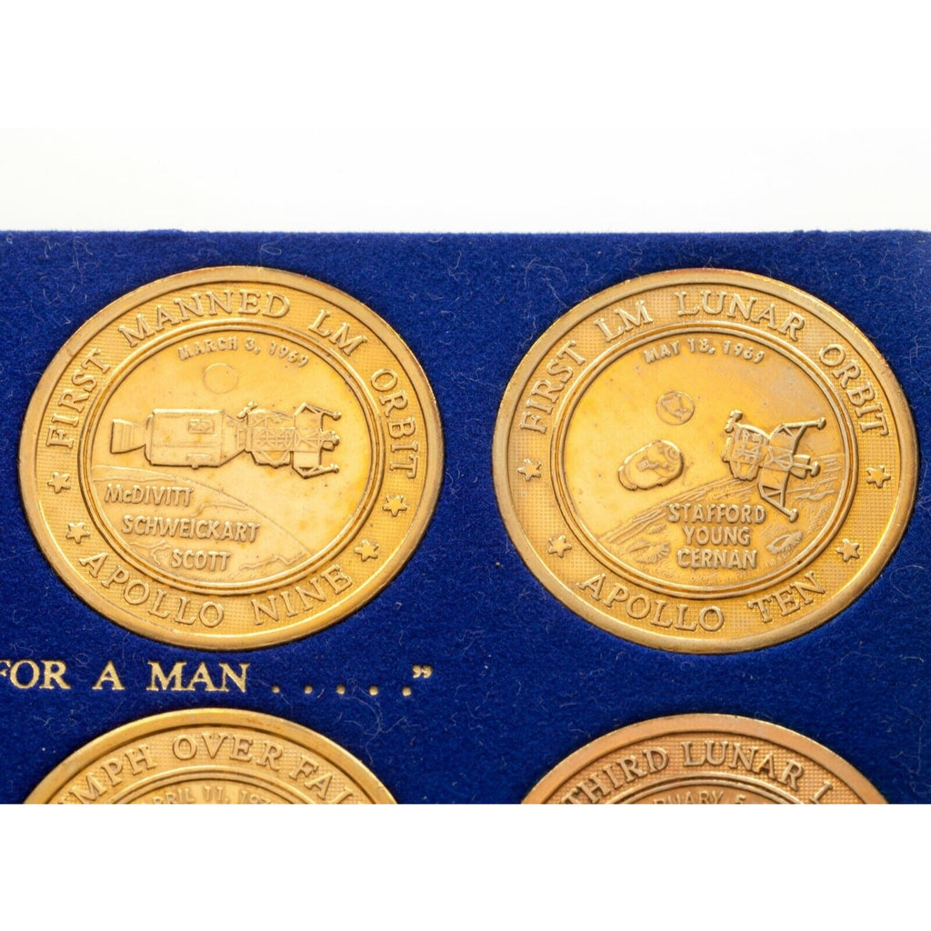 NASA Medals, APOLLO 7-14 Bronze medal EX LUNA SCIENTIA Sets totaling 63 medals