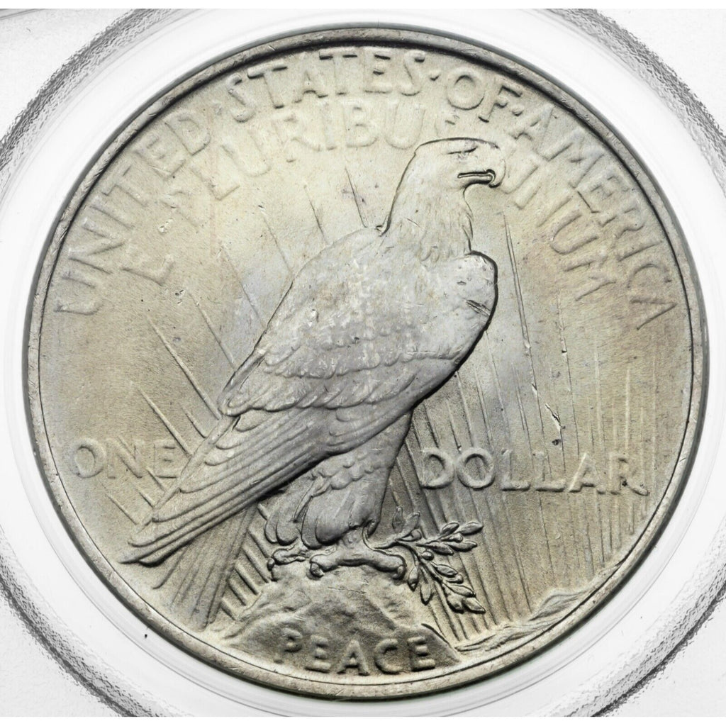 1923 $1 Silver Peace Dollar Graded by PCGS as MS-65 Green Label