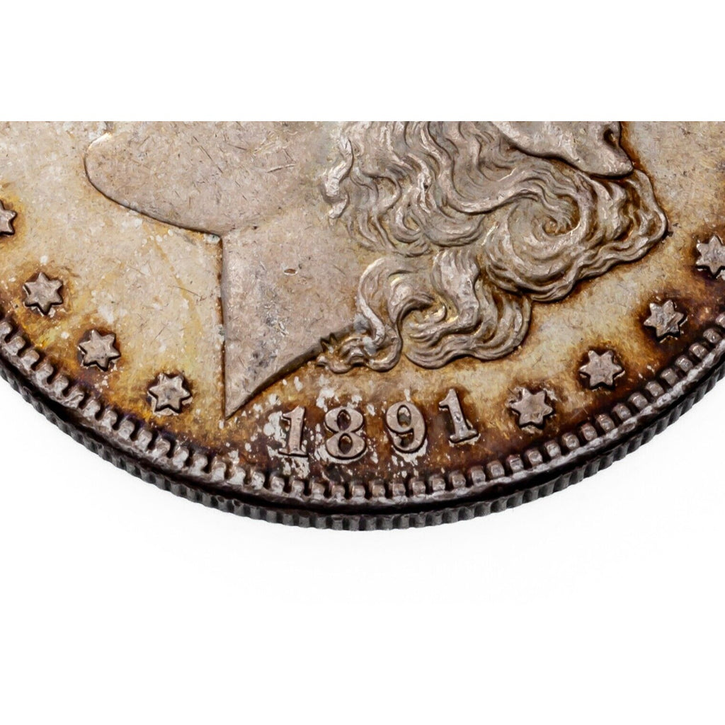 1891-S $1 Silver Morgan Dollar in AU+ Condition, Excellent Eye Appeal, Toned