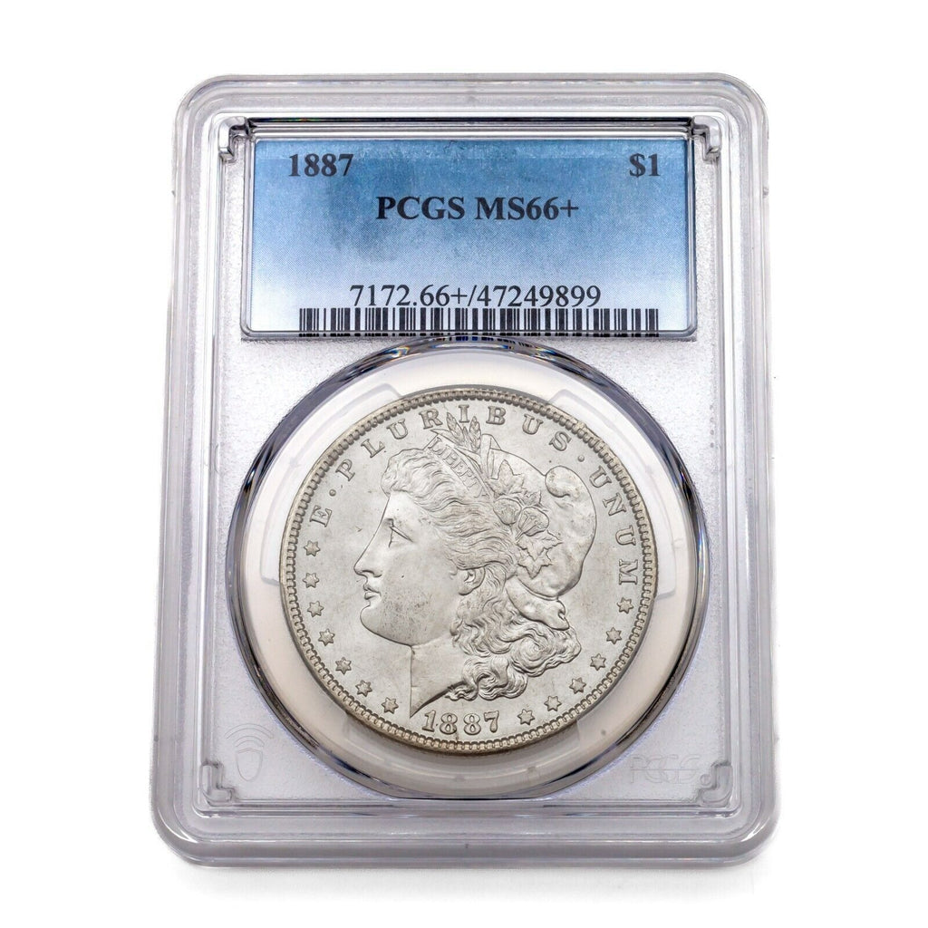 1887 $1 Silver Morgan Dollar Graded by PCGS as MS-66+! Super Rare Grade!