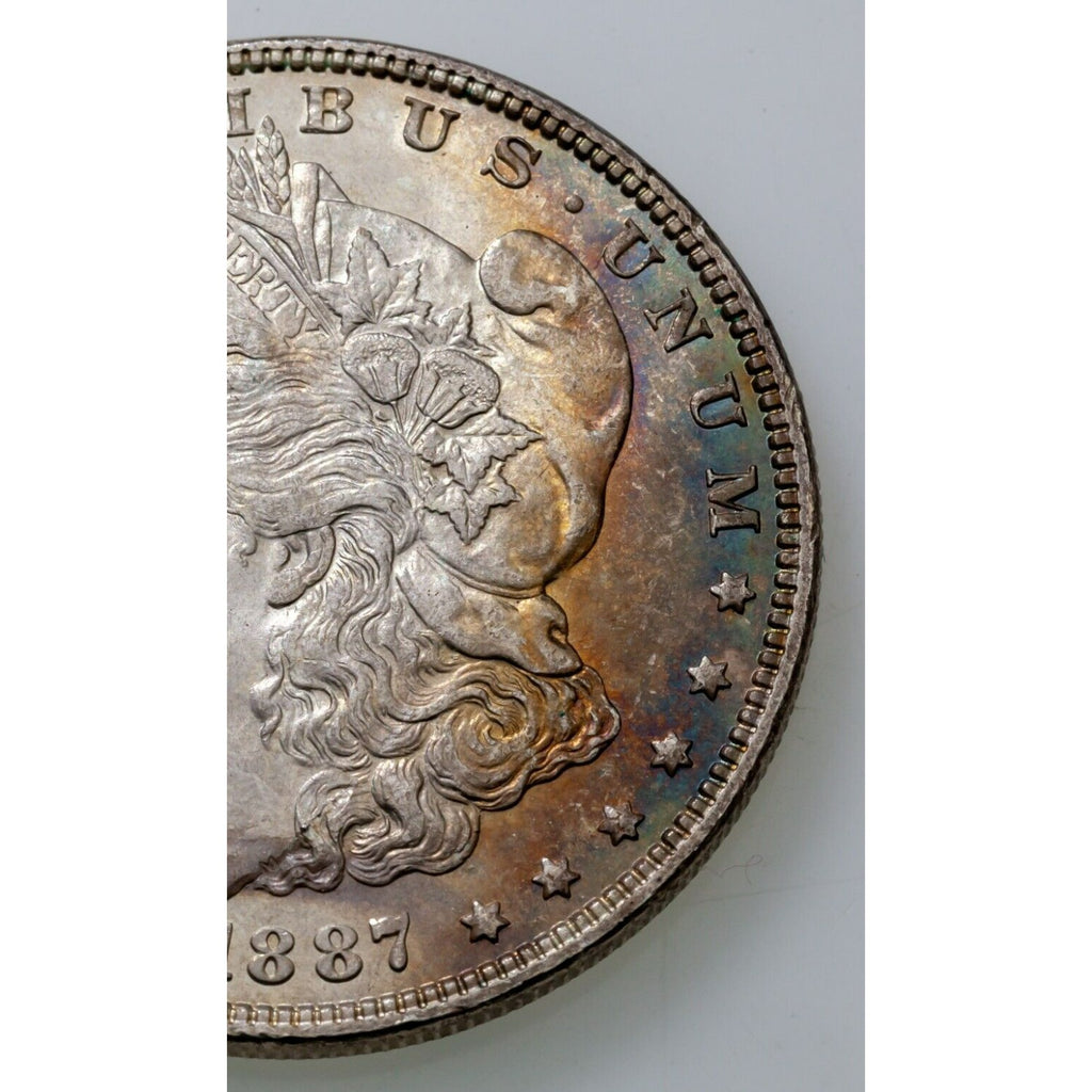 1887 $1 Silver Morgan Dollar in Choice BU Condition, Toned, Excellent Eye Appeal