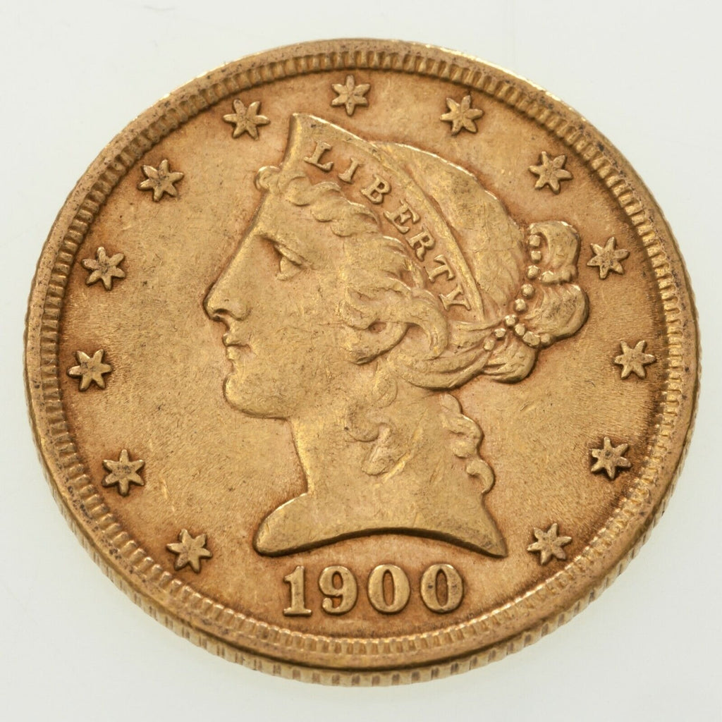 1900 $5 US Gold Liberty Half Eagle in AU Condition! Great Early US Gold!