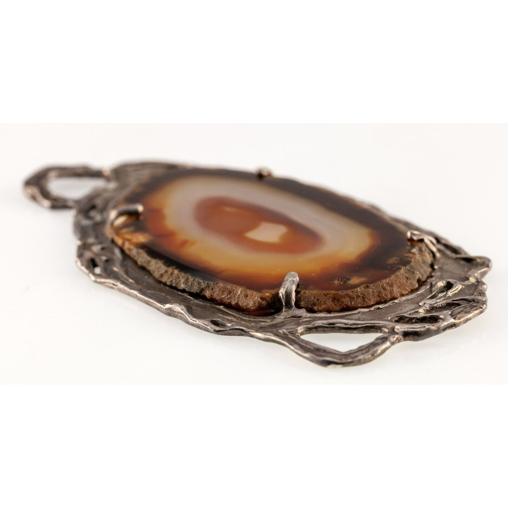 Ruth Shapiro Sterling Silver Agate Slab Pendant 1997 49.1 grams