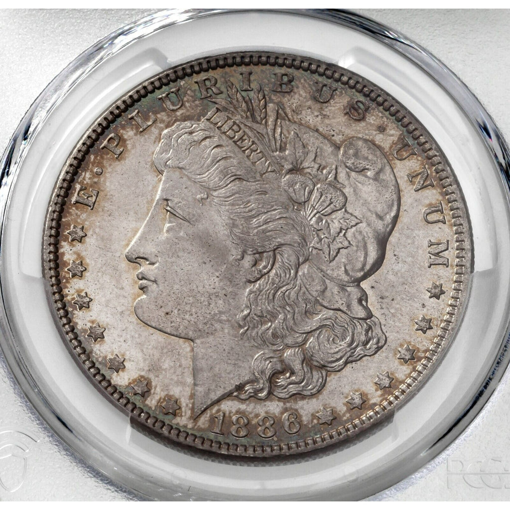 1886 $1 Morgan Dollar Graded By PCGS As MS64 Cool Reverse Toning!