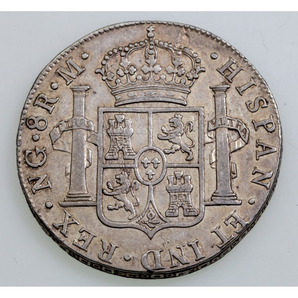 1818NG M Guatemala 8 Reales Silver Coin In XF Condition, KM 69