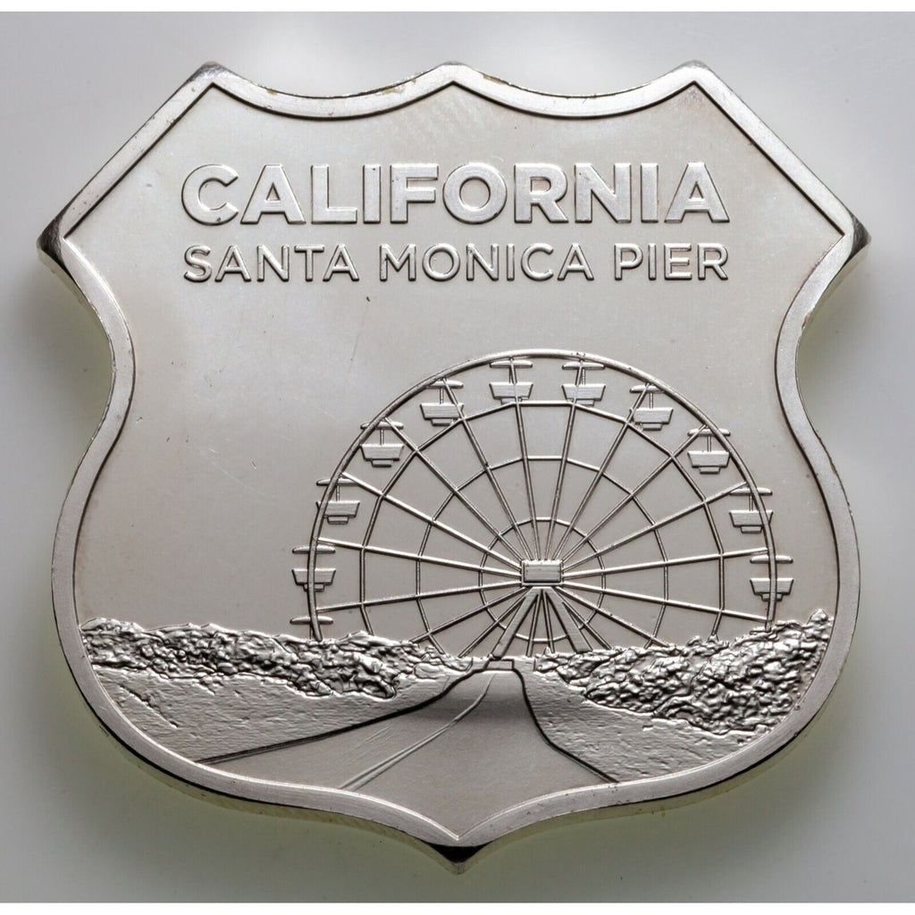 Route 66 1 oz Silver - California Santa Monica Pier By SMI