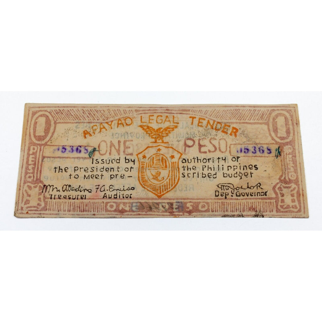 1942 Philippines - Province of Apayao Currency 20c-2p, Lot of 5 pcs