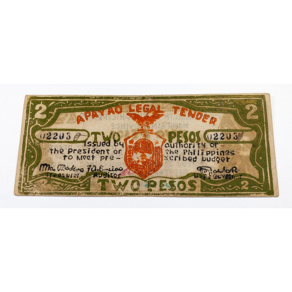 1942 Philippines - Province of Apayao Currency 20c-2p, Lot of 5 pcs