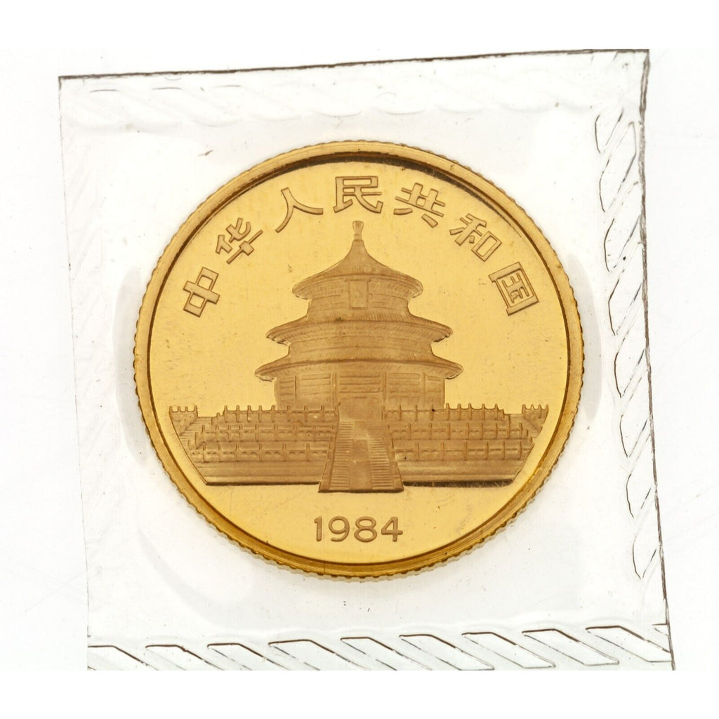 1984 1/10 Oz. .999 Gold Mint Sealed China Panda BU Condition