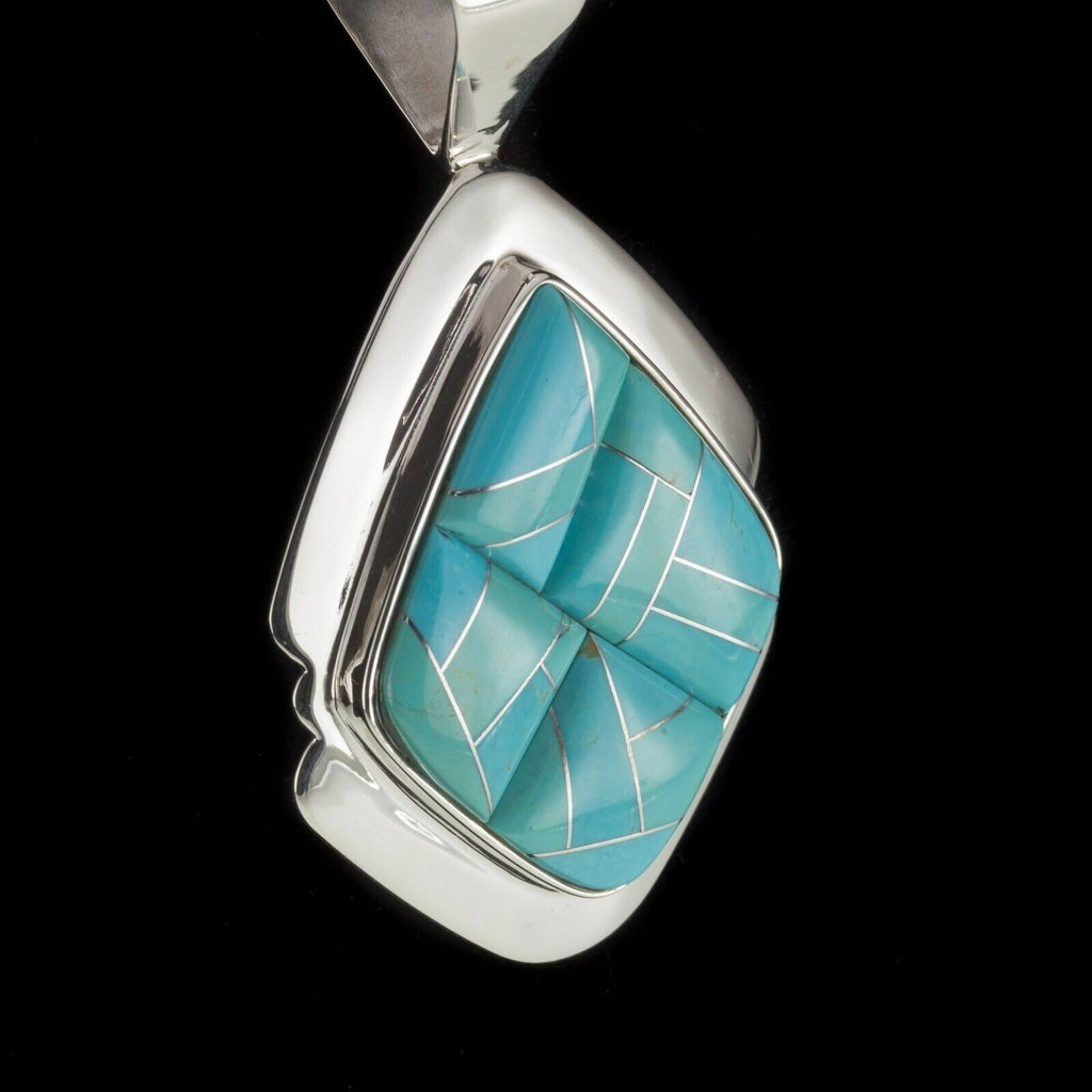Jay King DTR Sterling Silver Turquoise Stone Inlay Pendant 21.4g
