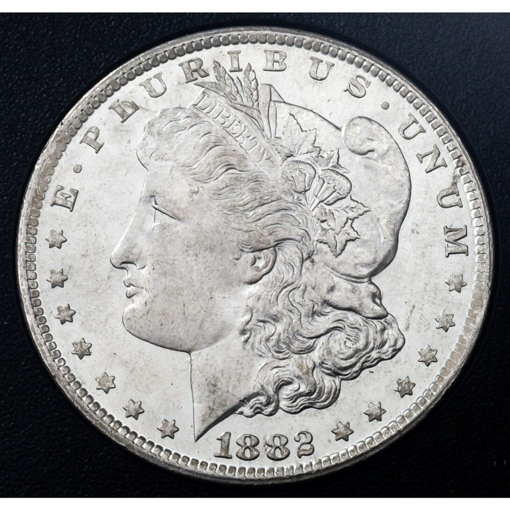 1882-CC $1 GSA Uncirculated Silver Morgan Dollar w/ Box and CoA, Great!