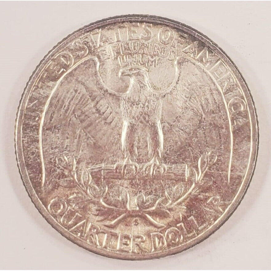 1940-S 25C Washington Quarter in Choice BU Condition, Original BU, Light Toning