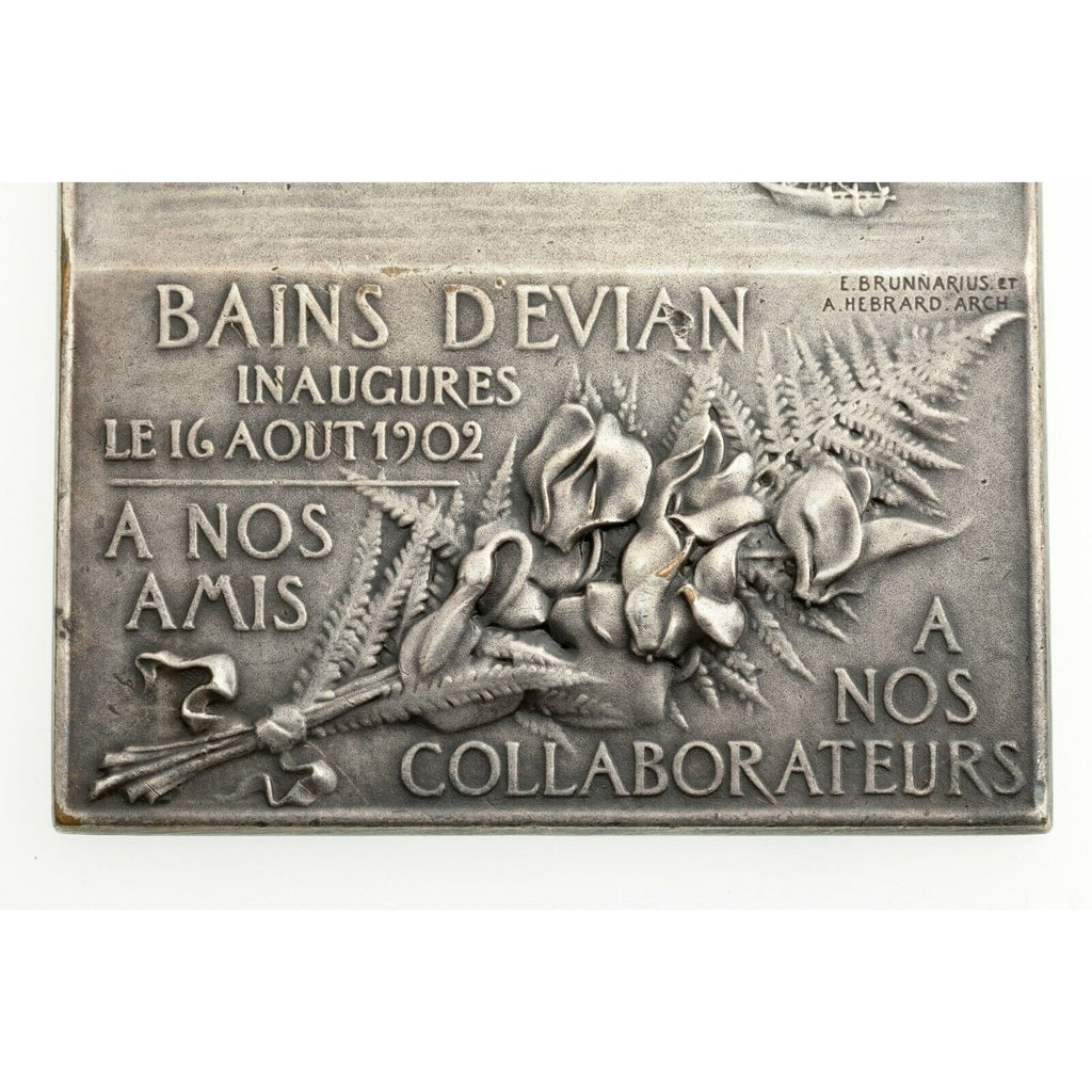 Rep. of France 1902 BAINS D'EVIAN Bronze Medal w/Silver Overlay By. F. Vernon