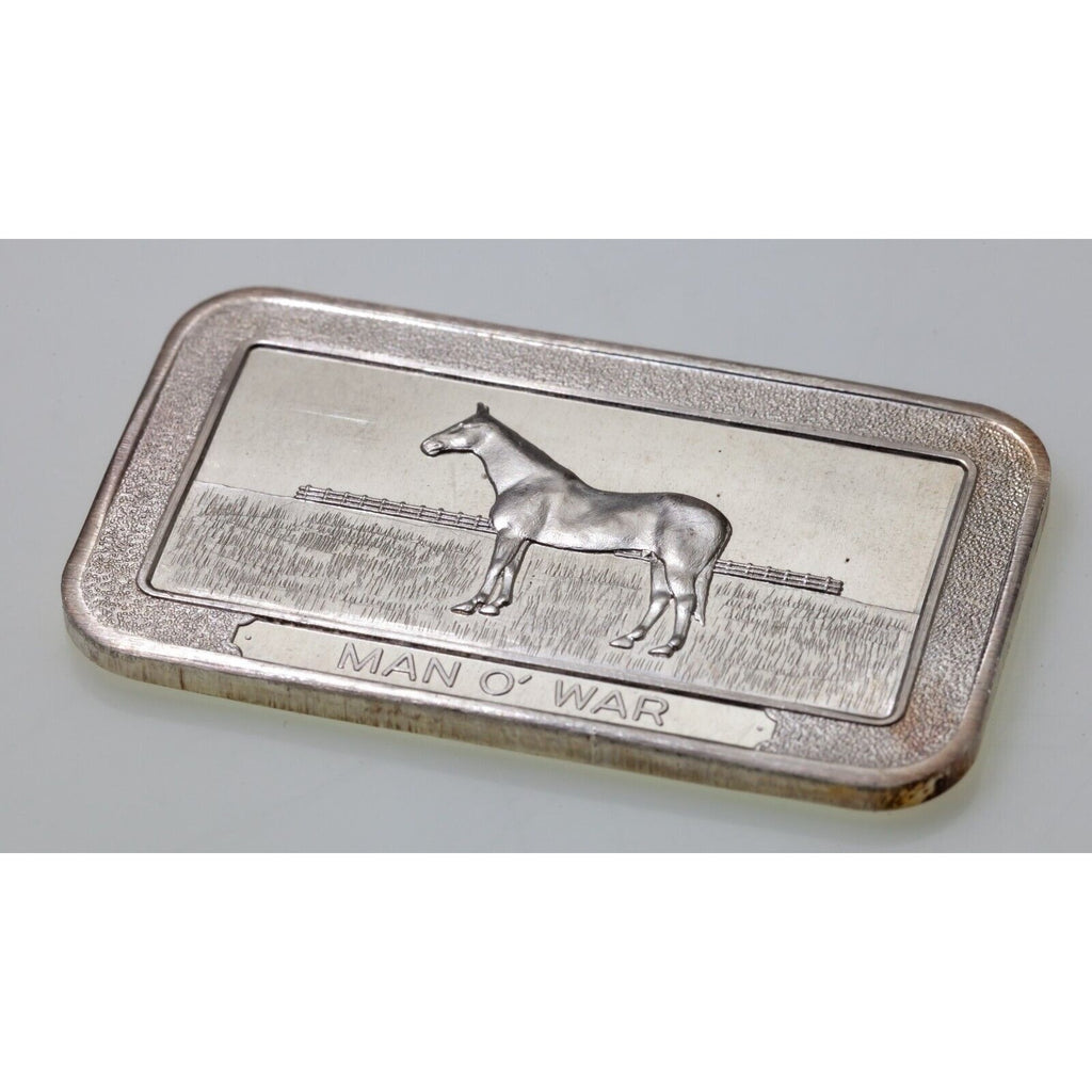 1973 MAN O' WAR By Pioneer Mint 1 oz. Silver Art Bar