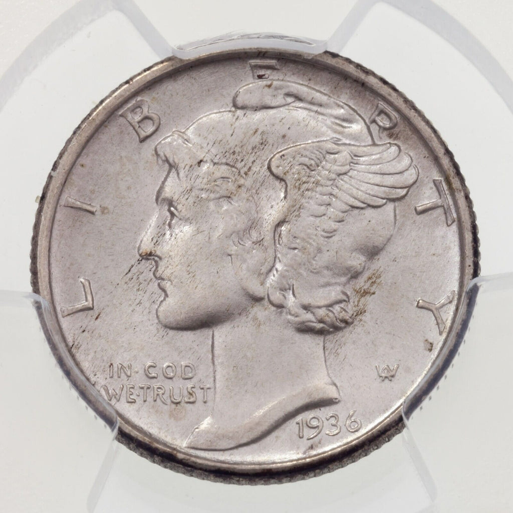 1936-S 10C Mercury Dime Graded by PCGS as MS66FB Full Bands!