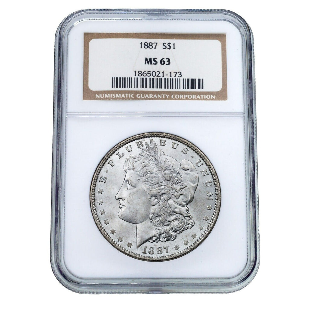 1887 $1 Silver Morgan Dollar Graded by NGC as MS-63