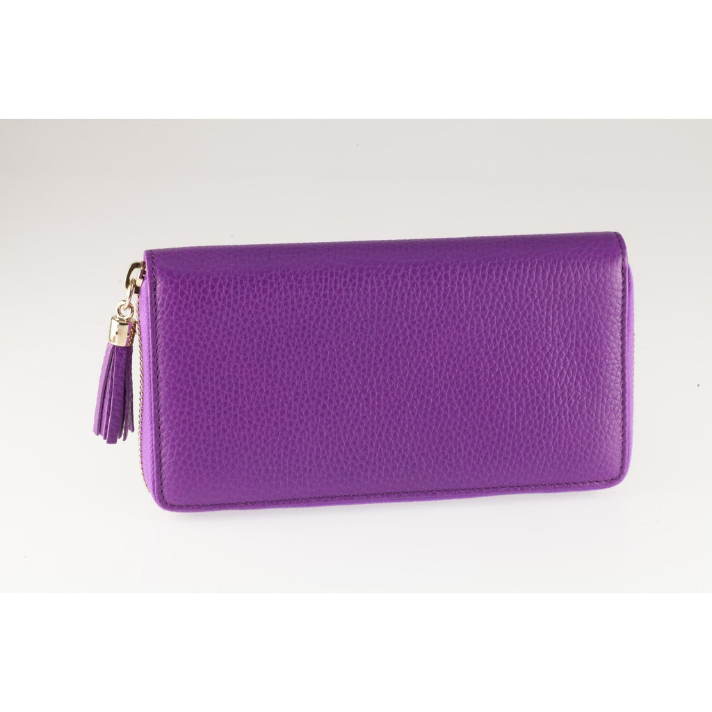Gucci Purple Leather Soho Zip Around Wallet with Papers and Pouch