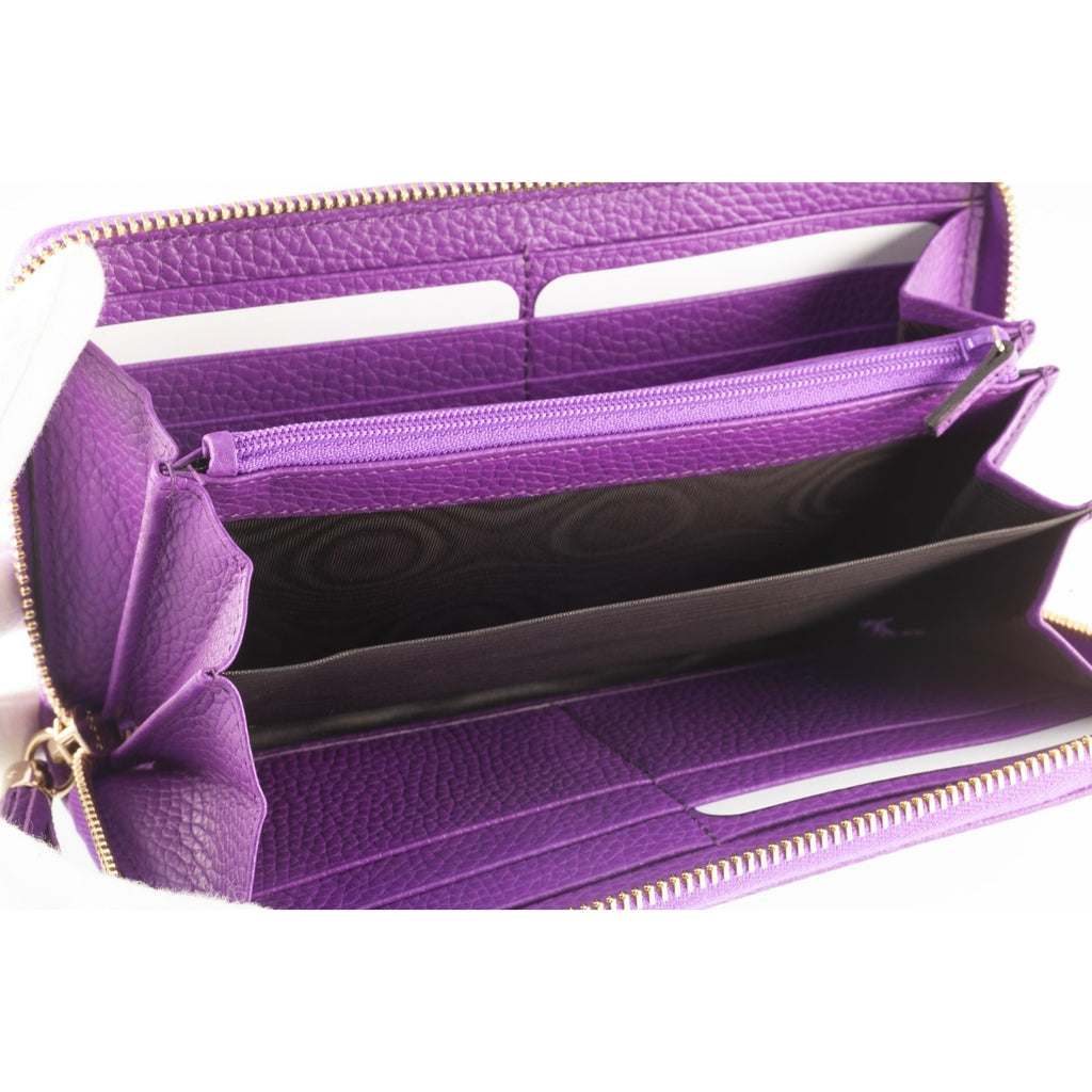 Gucci Purple Leather Soho Zip Around Wallet with Papers and Pouch