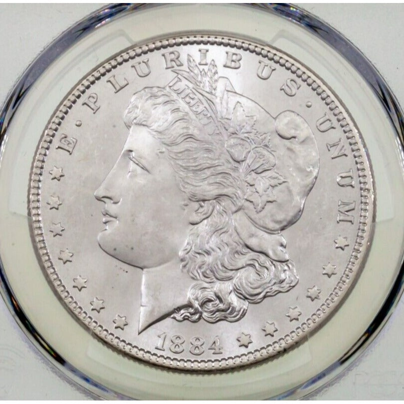 1884 $1 Silver Morgan Dollar Graded by PCGS as MS-64