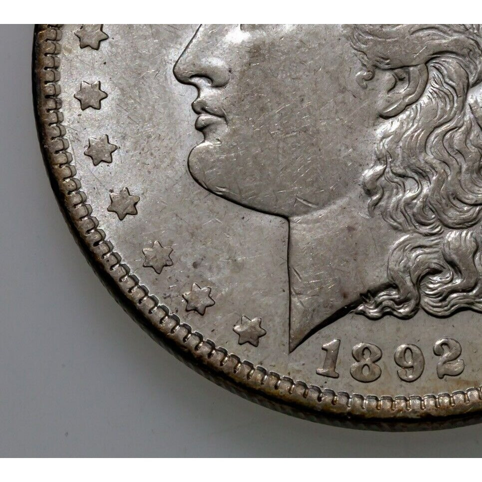 1892 $1 Silver Morgan Dollar in AU Condition, Excellent Eye Appeal, Luster