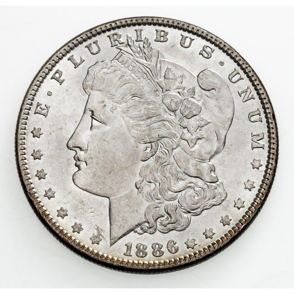 1886 $1 Silver Morgan Dollar in Choice BU Condition Toned Reverse