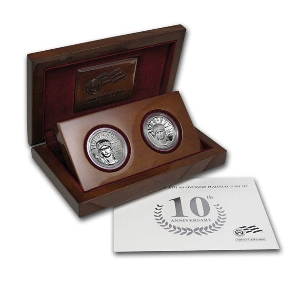 2007-W American Eagle 10TH Anniversary Platinum Coin Set w/Case & CoA