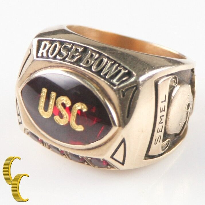 1970 USC 10k Yellow Gold Jostens Rose Bowl Championship Ring Size 9