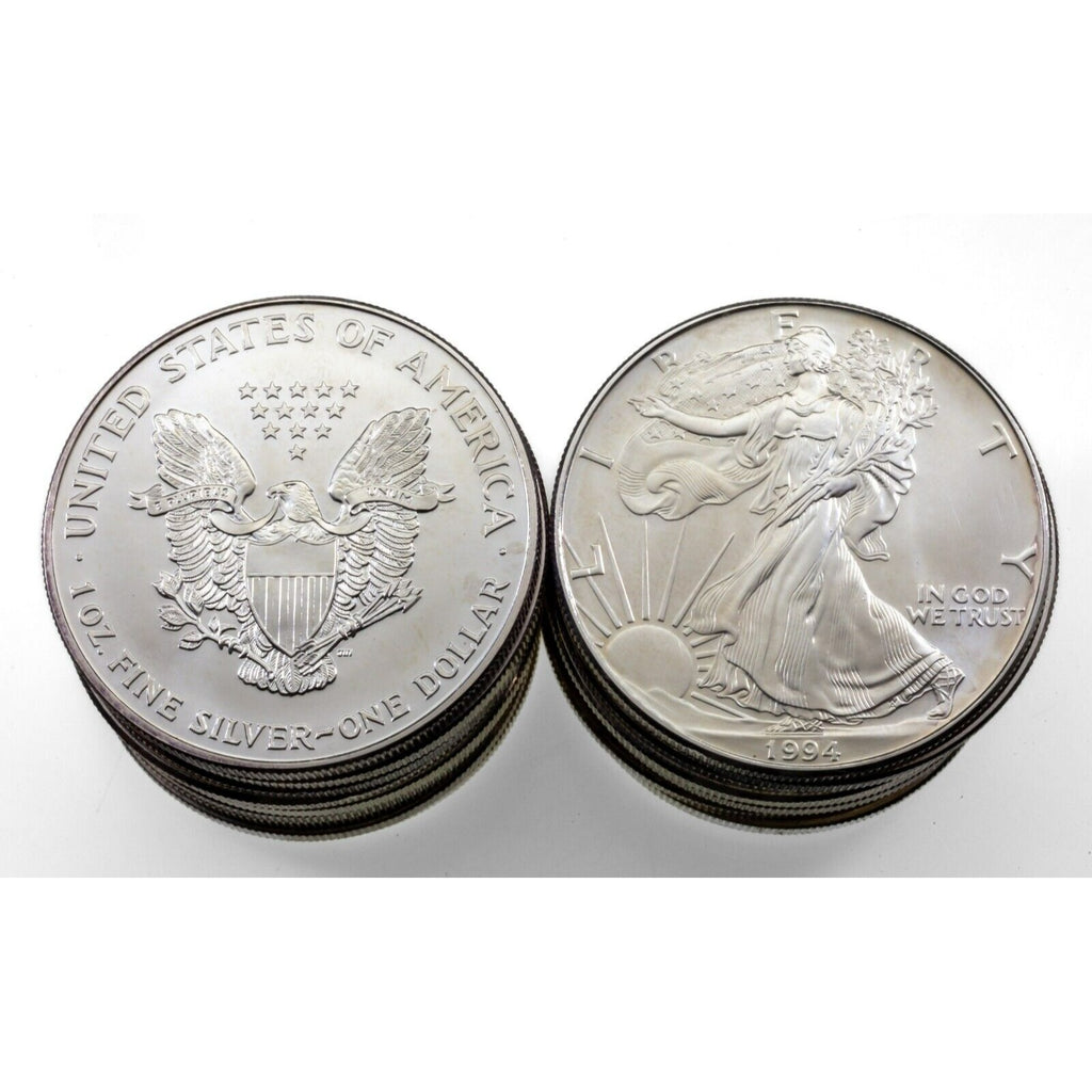 Roll of 20 1994 Silver American Eagles BU Condition