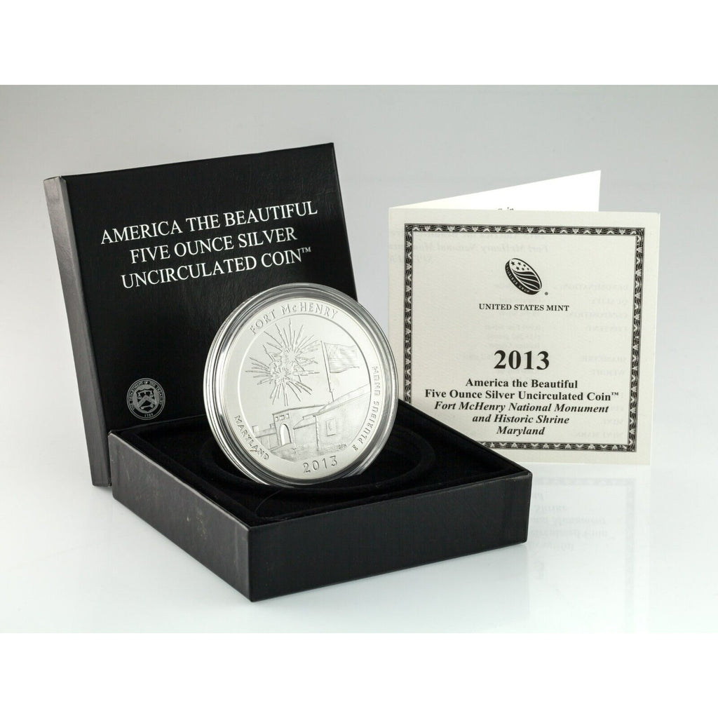 2013-P ATB 5 Oz. Silver Round w/ Box and CoA Fort McHenry National Monument
