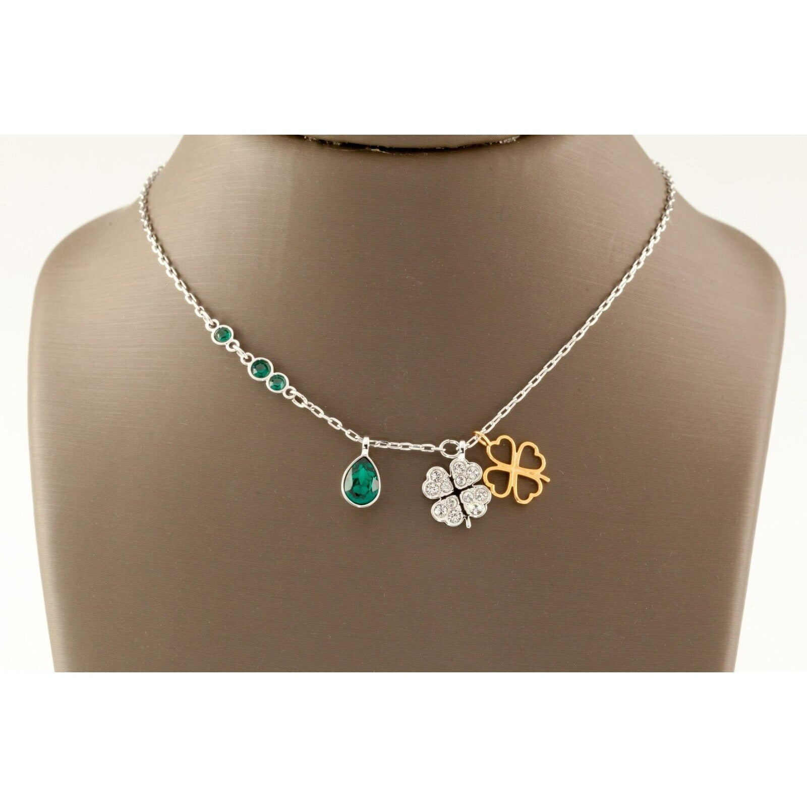 4 Leaf Clover~ made with Swarovski Crystal Irish St Patrick's Shamrock  Necklace | eBay