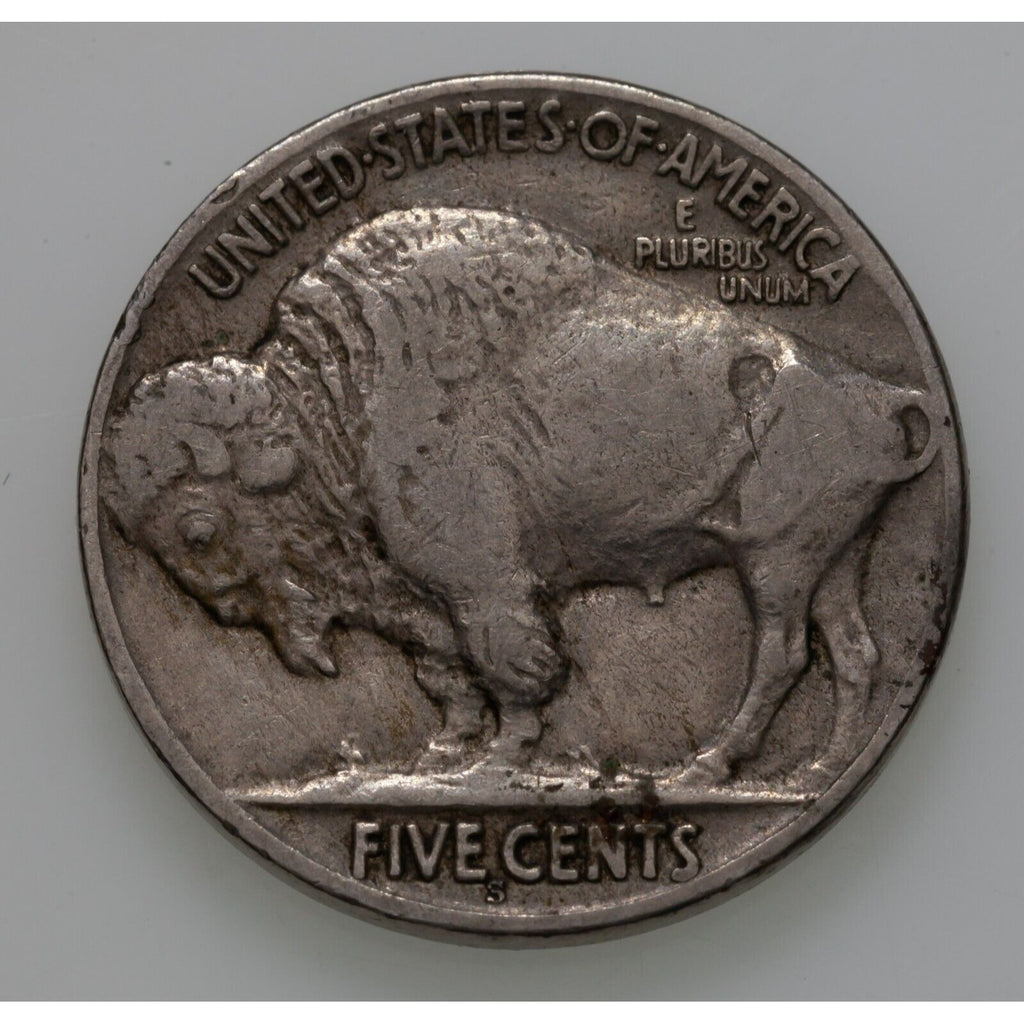 1925-S 5C Buffalo Nickel in Very Fine VF Condition, Natural Color