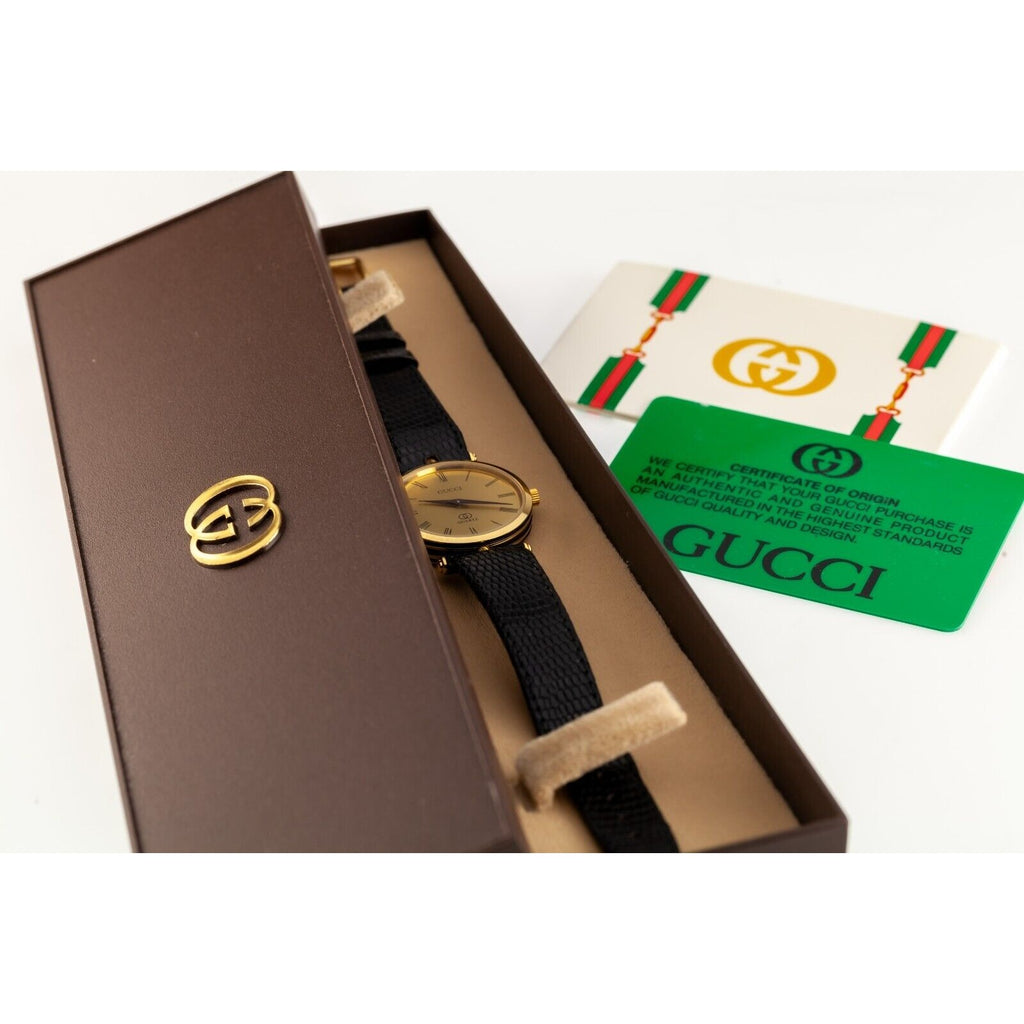 Gucci Women's Gold Plated Quartz Watch with Original Box Case #284